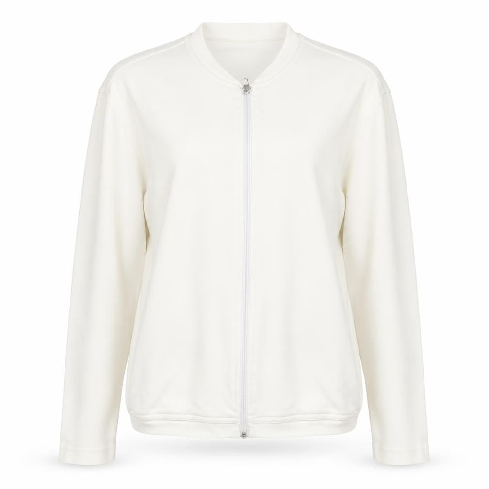 Cotton & Co Womens White Jacket Size M Zip