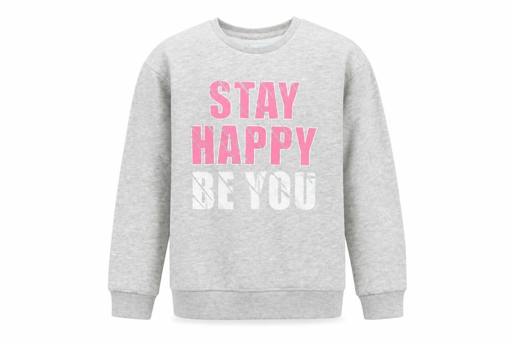 Primark Girls Grey Cotton Pullover Sweatshirt Size 9-10 Years Pullover - Stay Happy be You