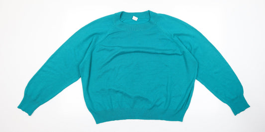 Preworn Womens Green Crew Neck Viscose Pullover Jumper Size 20