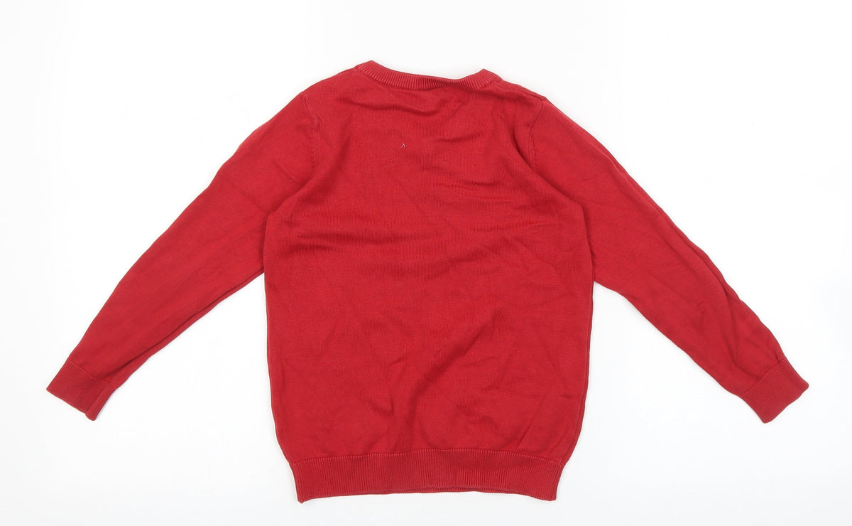 TU Boys Red Cotton Pullover Sweatshirt Size 6 Years Pullover