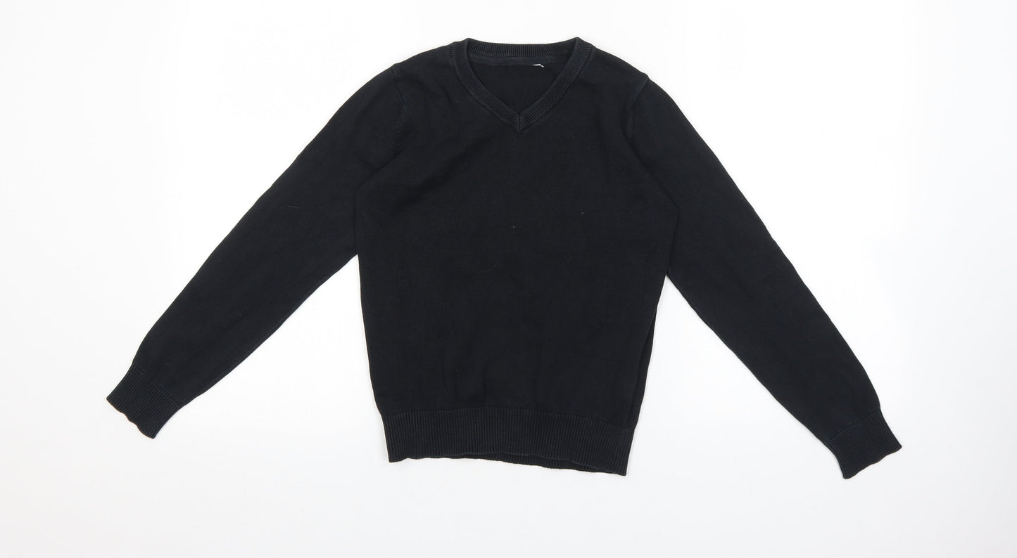 Marks and Spencer Boys Black 100% Cotton Pullover Sweatshirt Size 9-10 Years Pullover