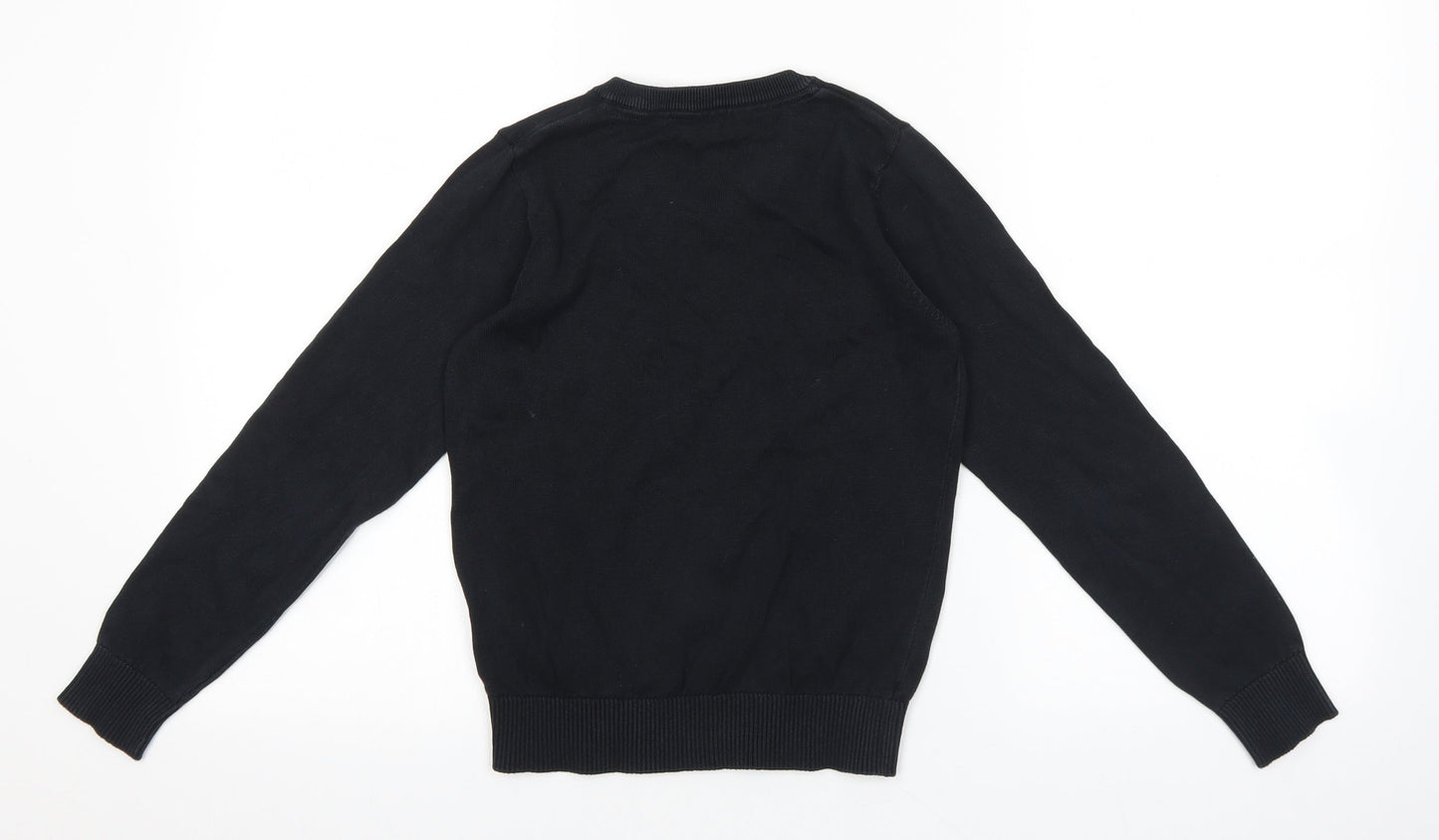 Marks and Spencer Boys Black 100% Cotton Pullover Sweatshirt Size 9-10 Years Pullover
