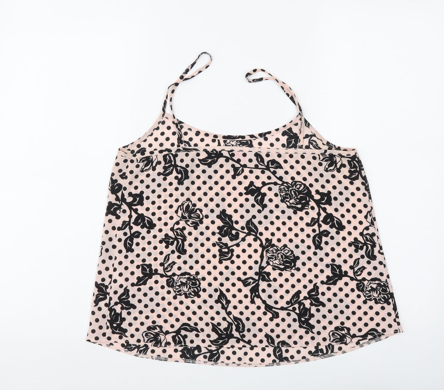 Dorothy Perkins Womens Pink Geometric Polyester Camisole Tank Size 10 Scoop Neck