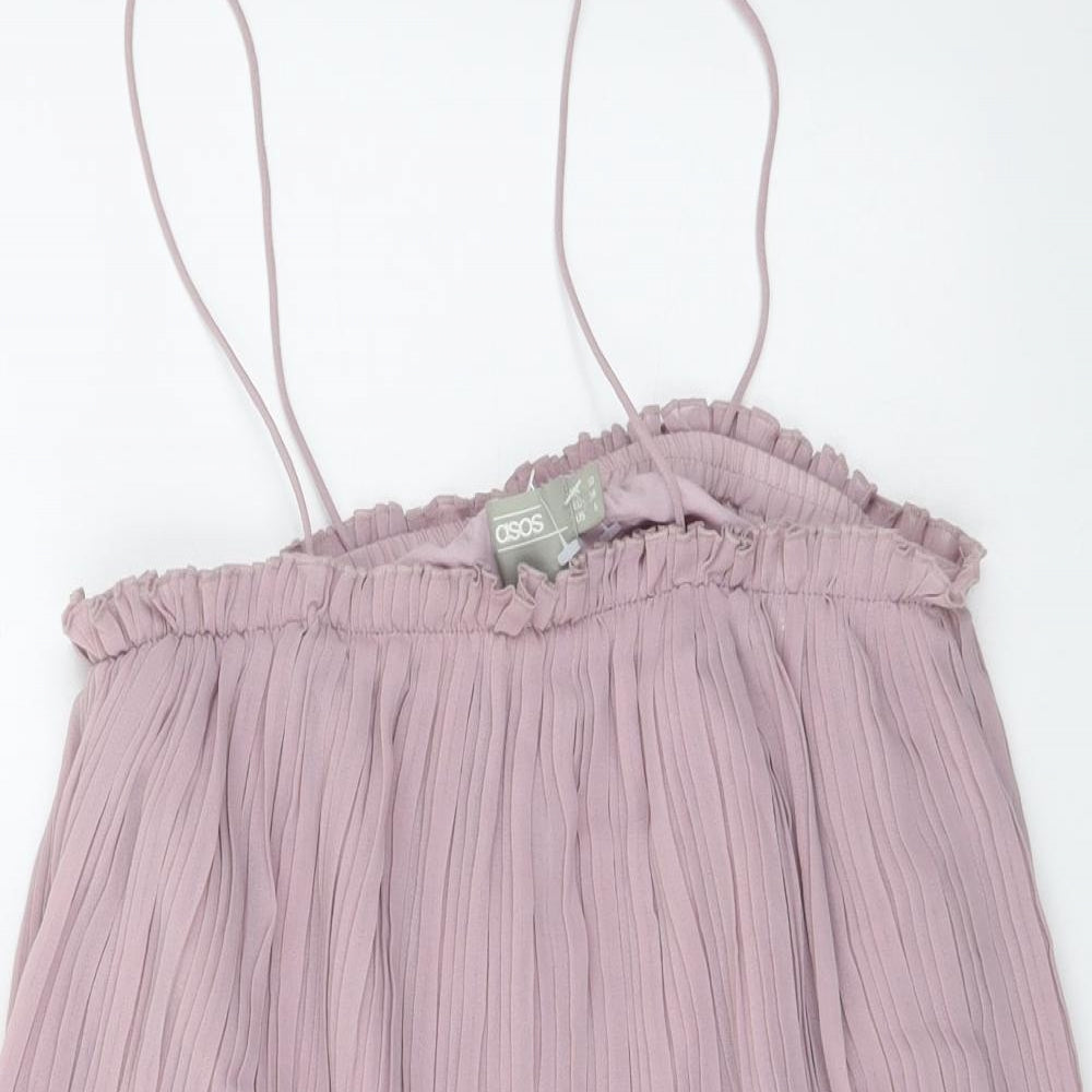 ASOS Womens Purple Polyester Camisole Tank Size 10 Square Neck
