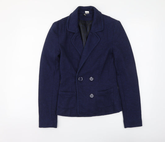 H&M Womens Blue Jacket Blazer Size XS Button