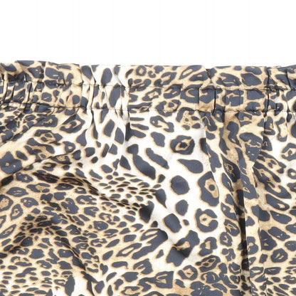 JCL Womens Multicoloured Animal Print Polyester Basic Blouse Size L Off the Shoulder - Leopard Print