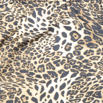 JCL Womens Multicoloured Animal Print Polyester Basic Blouse Size L Off the Shoulder - Leopard Print