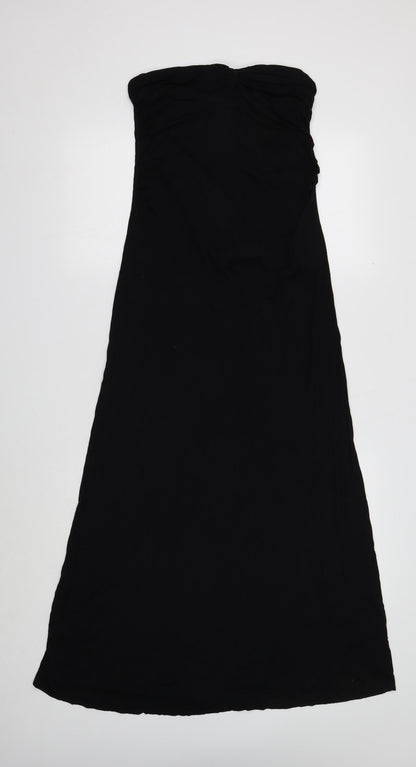 Next Womens Black Herringbone Viscose A-Line Size 10 Mock Neck Pullover