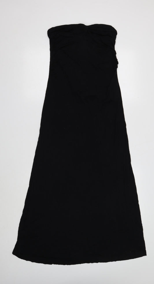 NEXT Womens Black Herringbone Viscose A-Line Size 10 Mock Neck Pullover