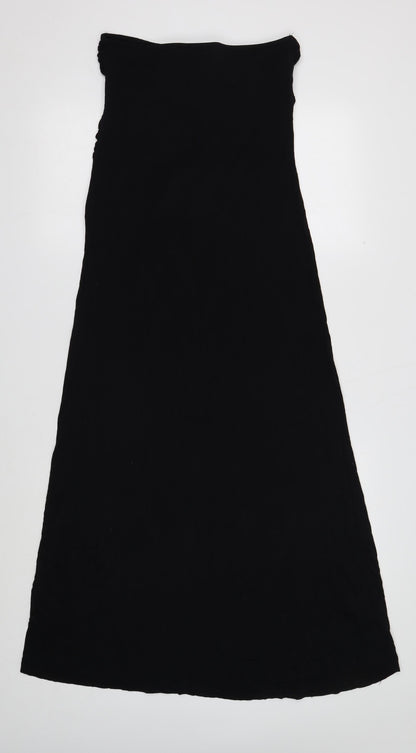 Next Womens Black Herringbone Viscose A-Line Size 10 Mock Neck Pullover