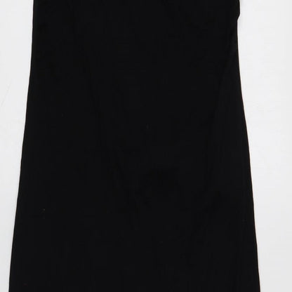 Next Womens Black Herringbone Viscose A-Line Size 10 Mock Neck Pullover