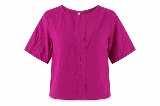 Marks and Spencer Womens Purple Viscose Basic Blouse Size 12 Round Neck