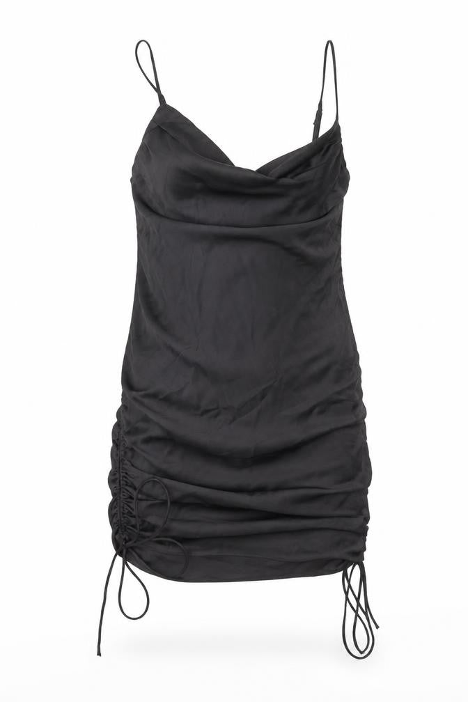 Zara Womens Black Polyester Mini Size S Cowl Neck Pullover