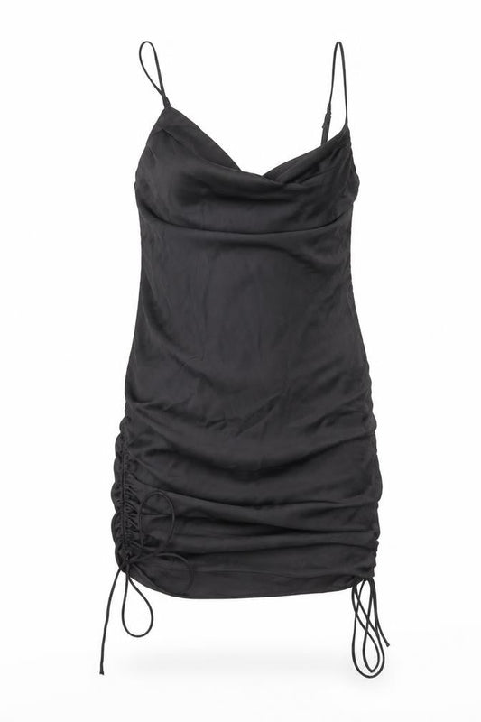 Zara Womens Black Polyester Mini Size S Cowl Neck Pullover