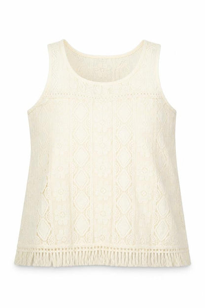 No Boundaries Womens Ivory Geometric Cotton Basic Blouse Size 2XL Round Neck