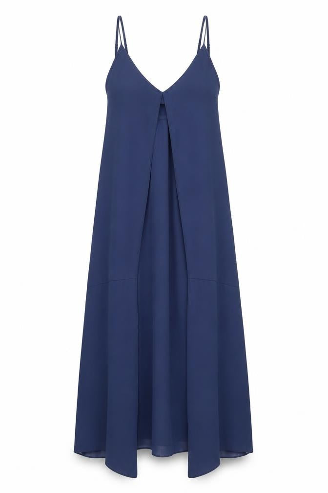 ASOS Womens Blue Polyester Maxi Size 8 V-Neck Zip