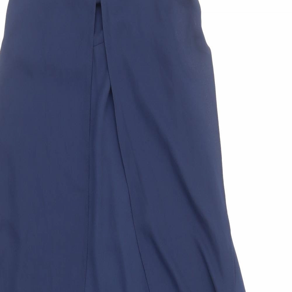 ASOS Womens Blue Polyester Maxi Size 8 V-Neck Zip