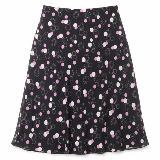 Premier Collection Womens Black Geometric Polyester Flare Skirt Size 10