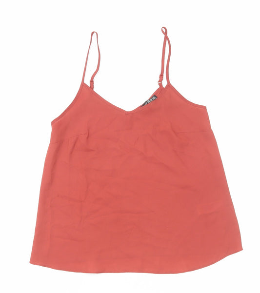 atmospherw Womens Orange Polyester Camisole Tank Size 8 V-Neck