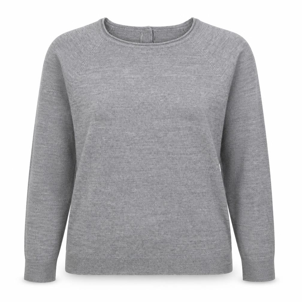 Primark Womens Grey Round Neck Acrylic Pullover Jumper Size 14