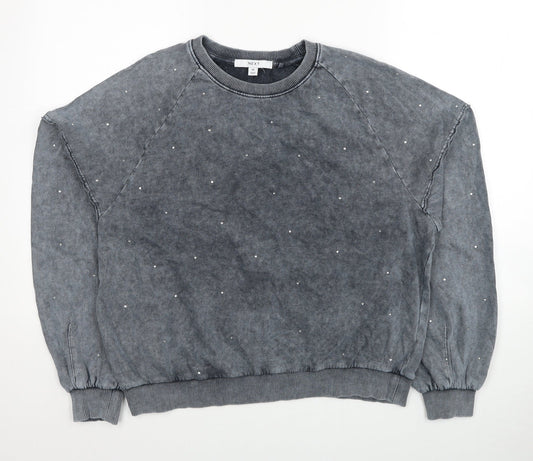NEXT Womens Grey Cotton Pullover Sweatshirt Size M Pullover