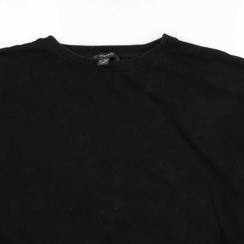 Primark Womens Black Cotton Pullover Sweatshirt Size 10 Pullover