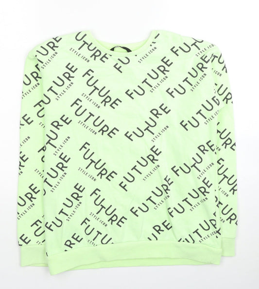 George Boys Green Cotton Pullover Sweatshirt Size 12-13 Years Pullover - Future Style Icon