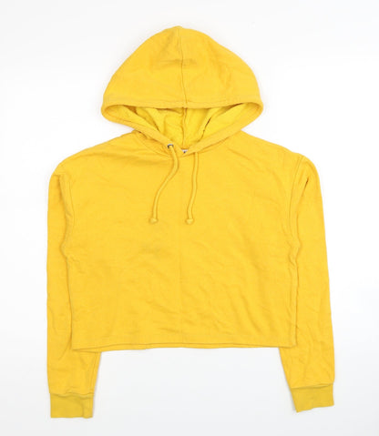 H&M Womens Yellow Cotton Pullover Hoodie Size XS Pullover