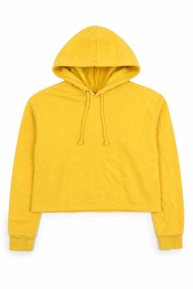 H&M Womens Yellow Cotton Pullover Hoodie Size XS Pullover