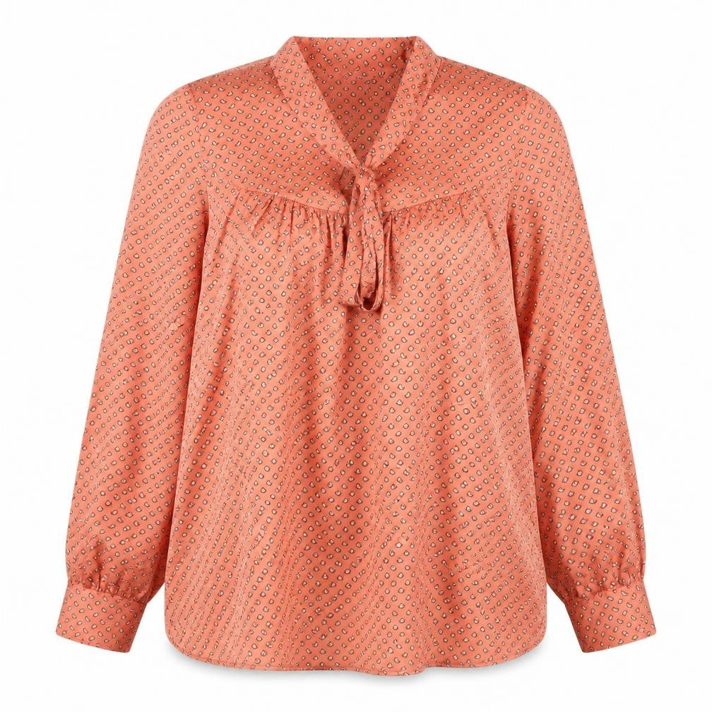 Zara Womens Orange Geometric Polyester Basic Blouse Size S V-Neck