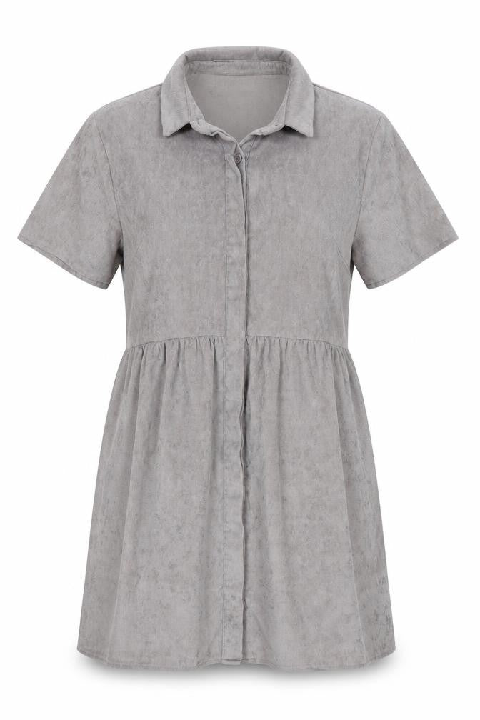 Missguided Womens Grey Polyester Shirt Dress Size 10 Collared Button