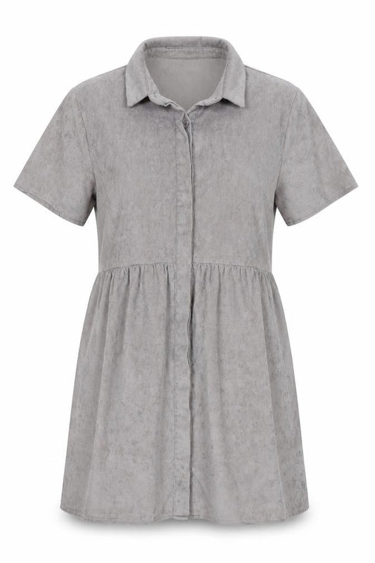 Missguided Womens Grey Polyester Shirt Dress Size 10 Collared Button