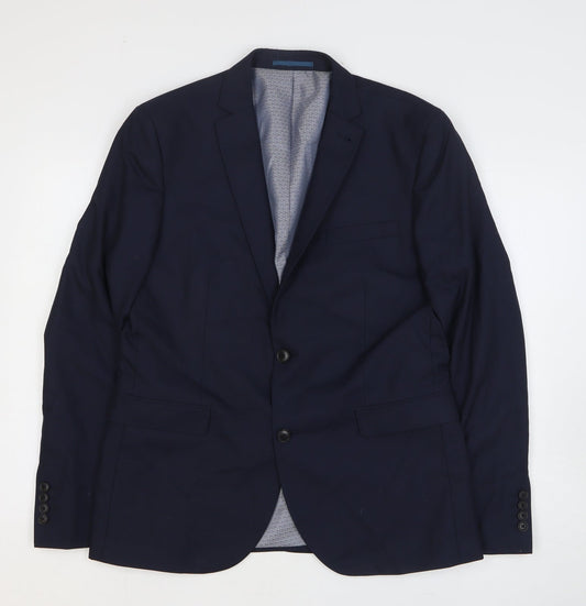 NEXT Mens Blue Polyester Jacket Blazer Size 42