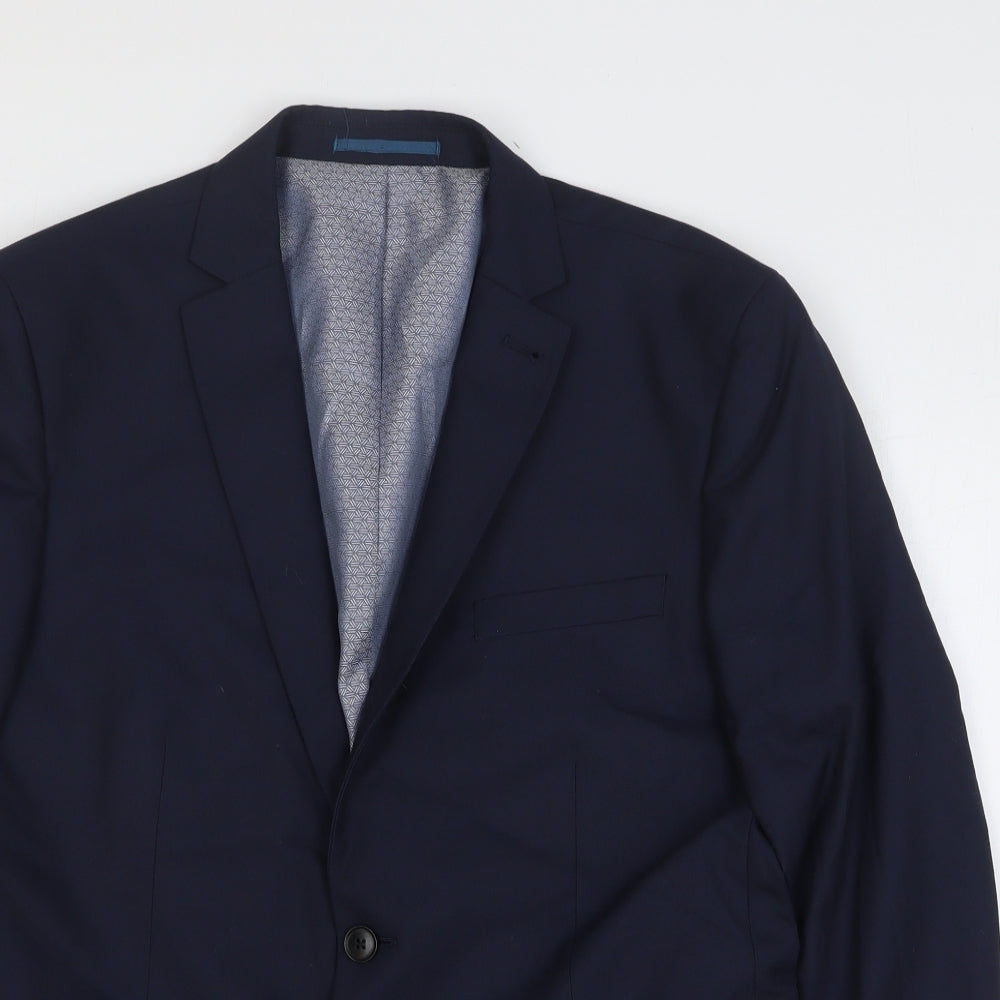 NEXT Mens Blue Polyester Jacket Blazer Size 42