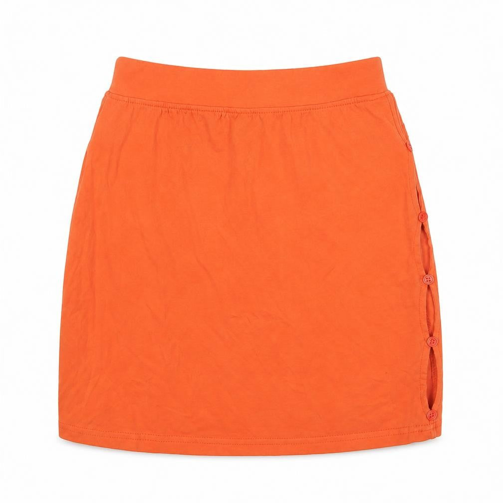 Missguided Womens Orange Polyester Bandage Skirt Size 8 Button