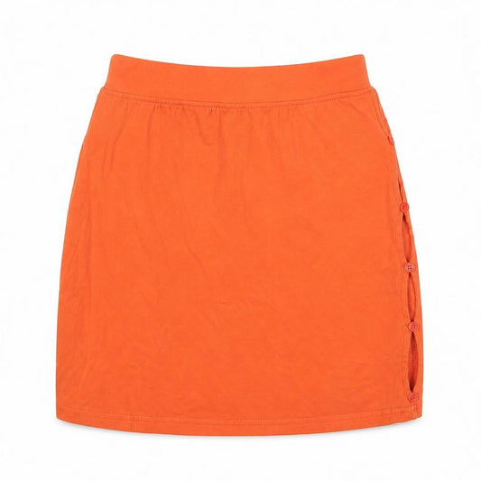 Missguided Womens Orange Polyester Bandage Skirt Size 8 Button
