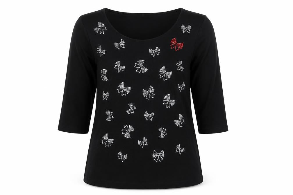 BM Womens Black 100% Cotton Basic T-Shirt Size M Scoop Neck