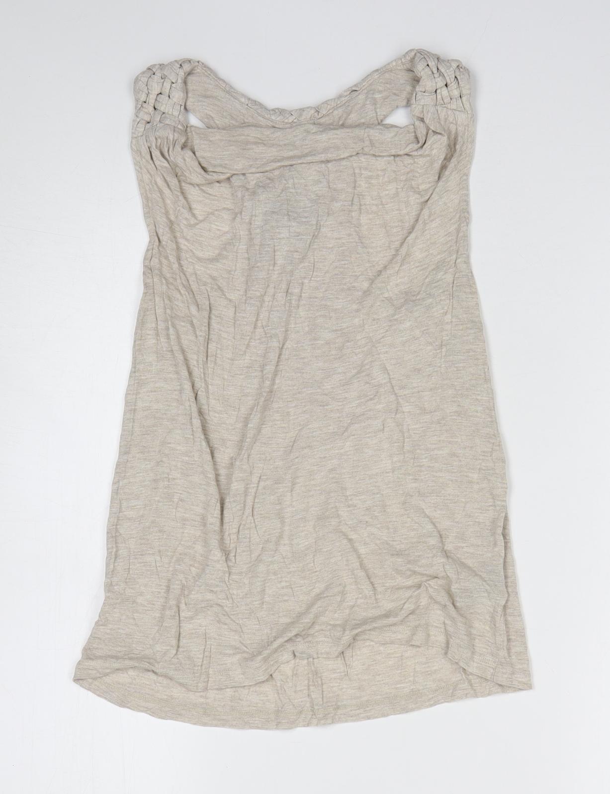 Preworn Womens Beige Viscose Basic Tank Size XS Cowl Neck
