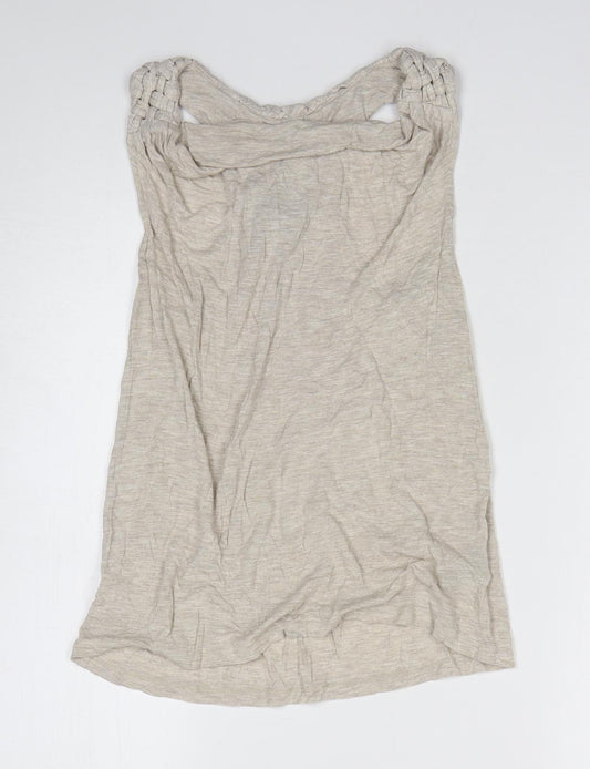 Preworn Womens Beige Viscose Basic Tank Size XS Cowl Neck