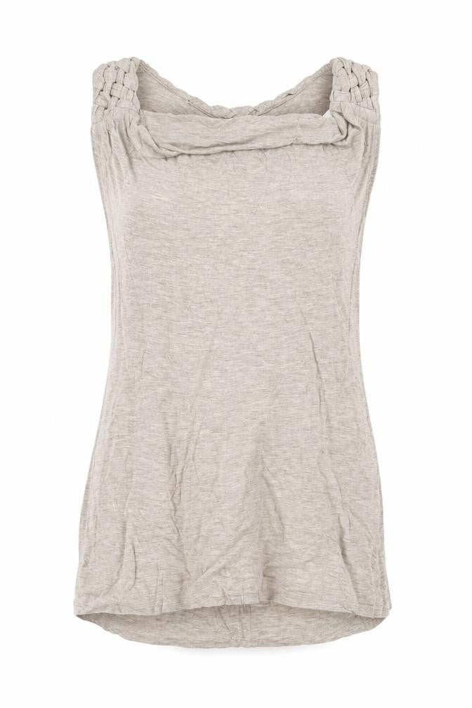 Preworn Womens Beige Viscose Basic Tank Size XS Cowl Neck