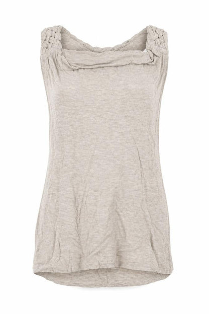 Preworn Womens Beige Viscose Basic Tank Size XS Cowl Neck