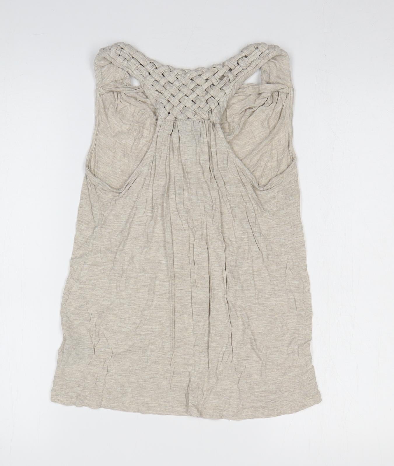 Preworn Womens Beige Viscose Basic Tank Size XS Cowl Neck
