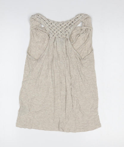 Preworn Womens Beige Viscose Basic Tank Size XS Cowl Neck