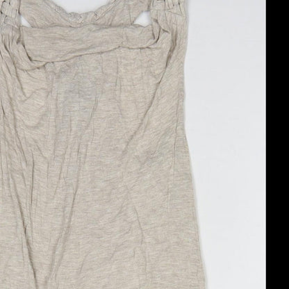 Preworn Womens Beige Viscose Basic Tank Size XS Cowl Neck