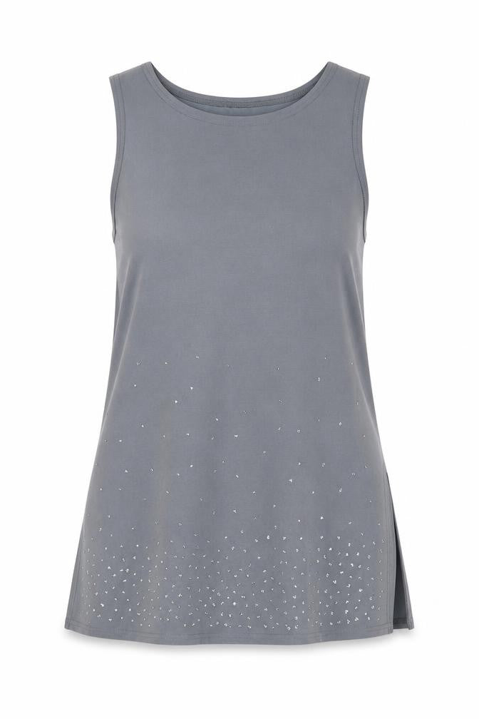 Occasions Womens Grey Polyester Basic Blouse Size 10 Round Neck
