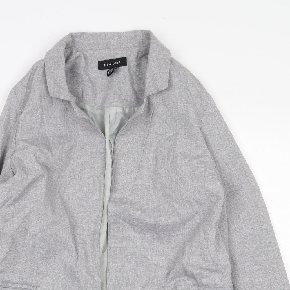 New Look Womens Grey Jacket Size 6 Button