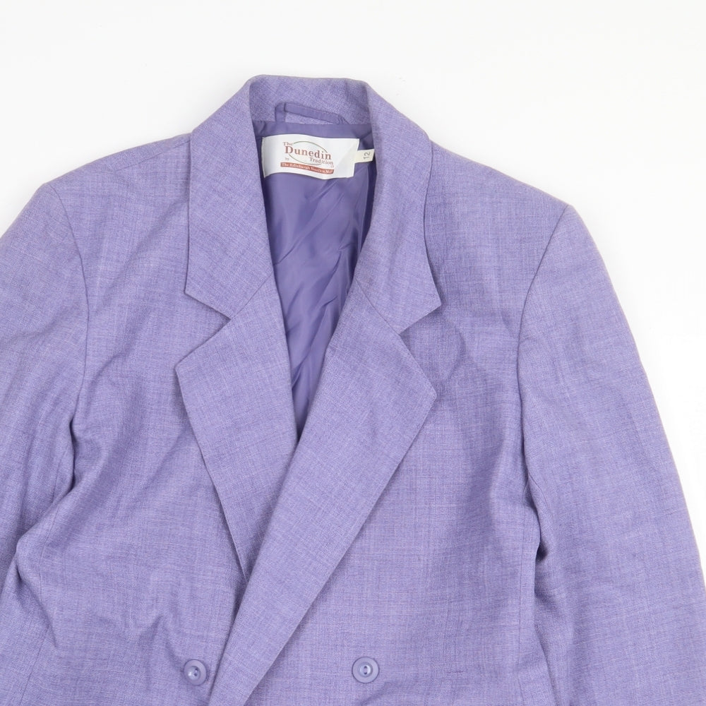 The Dunedin Tradition Womens Purple Polyester Jacket Blazer Size 12