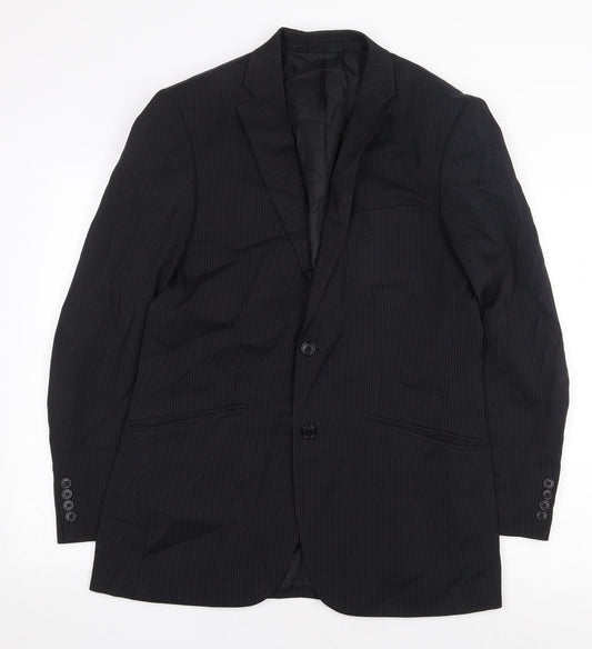 F&F Mens Black Polyester Jacket Blazer Size 38