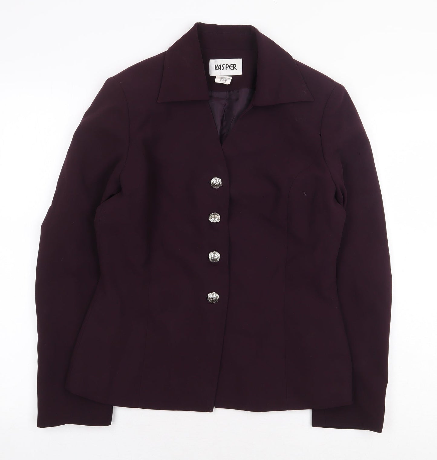 Kasper Womens Purple Jacket Size 8 Button
