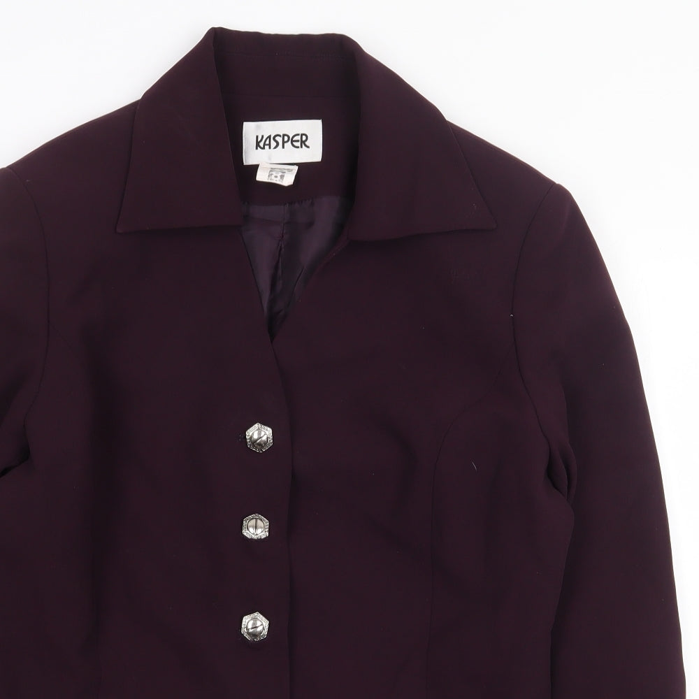 Kasper Womens Purple Jacket Size 8 Button